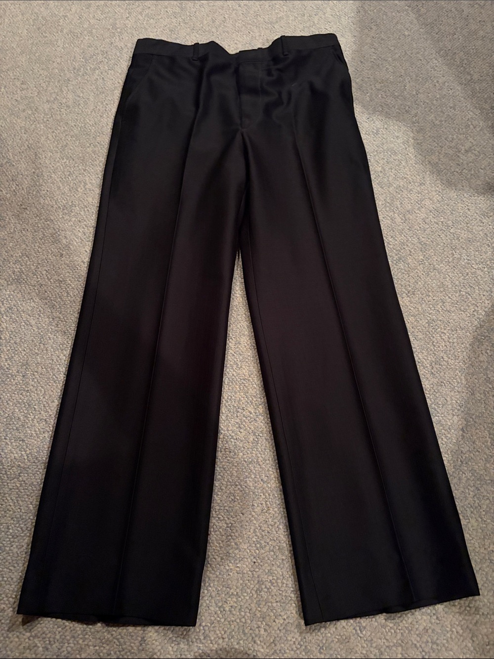 Men's tailored Black Wide-Leg Dress Pants